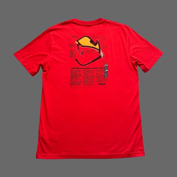 Oakley RARE Heritage Eyeshade SS Tee Mens Size L NWOT Red Gorpcore - Picture 1 of 8